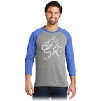 District Made Mens Perfect Tri 3/4-Sleeve Raglan