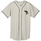 Wicking Mesh Button Front Jersey With Braid Trim