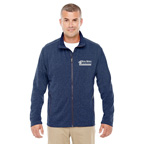 Embroidered Devon and Jones Mens Fairfield Herringbone Full-Zip Jacket