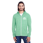 Threadfast Apparel Unisex Triblend Full-Zip Light Hoodie