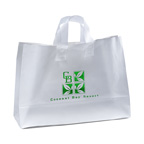 Saturn Frosted Shopper Plastic Bag Foil Imprint 16W x 6 x 12H