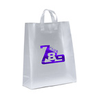 Jupiter Frosted Shopper Plastic Bag Foil Imprint 16W x 6 x 19H