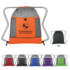 Honeycomb Ripstop Drawstring Bag With Gray Trim