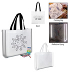 Reflective Coloring Tote Bag With Crayons