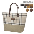 Tartan Jute Tote Bag