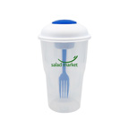 Salad Shaker Container with Fork and Dressing Container