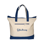 Zippered Cotton Boat Tote Bag