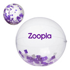 16 Purple and White Color Confetti Filled Round Clear Beach Ball