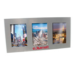 Silver Metal Triple Photo Frame