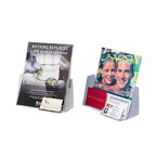 LEAR ACRYLIC BROCHURE HOLDER W/BC POCKET: