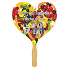 Heart Shaped Glued Hand Fan- Full Color