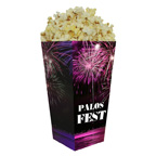 Medium Straight Edge Scoop Popcorn Box with Full Color Print - 46 ounces