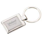 Rectangle nickel split ring keytag