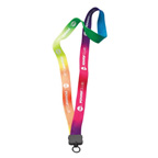 3/4 Tie-Dye Multicolor Lanyard w/O-ring Attachment