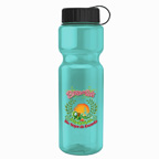 Full Color 28 OZ Transparent Tethered Lid Sports Bottle