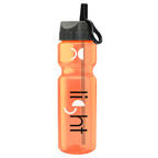 28 Oz Transparent Bottle with Flip Straw Lid