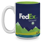 15 Ounce White Super Size  Mug Two Tone Full Color