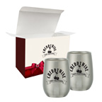 9 Oz Stemless Wine Glass Set In Custom Box