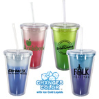 16 Oz Double Wall Acrylic Tumbler With Straw Lid