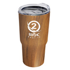 18 Oz Woodtone Stainless Steel Auto Tumbler