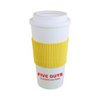 Brazilian -16 oz. Double Wall White Tumbler with Silicone Grip