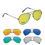 Black Frame Color Mirrored Aviator Sunglasses