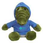 6 Inch Plush Allie Gator With Hoodie