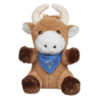 6 Inch Plush Brave Bull With Bandana