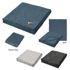 Heathered Embroiered Fleece Blanket