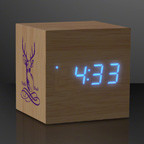 Blue LED Cube Alarm Clock With USB