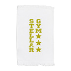 Premium Fringed Velour Sports Towel White